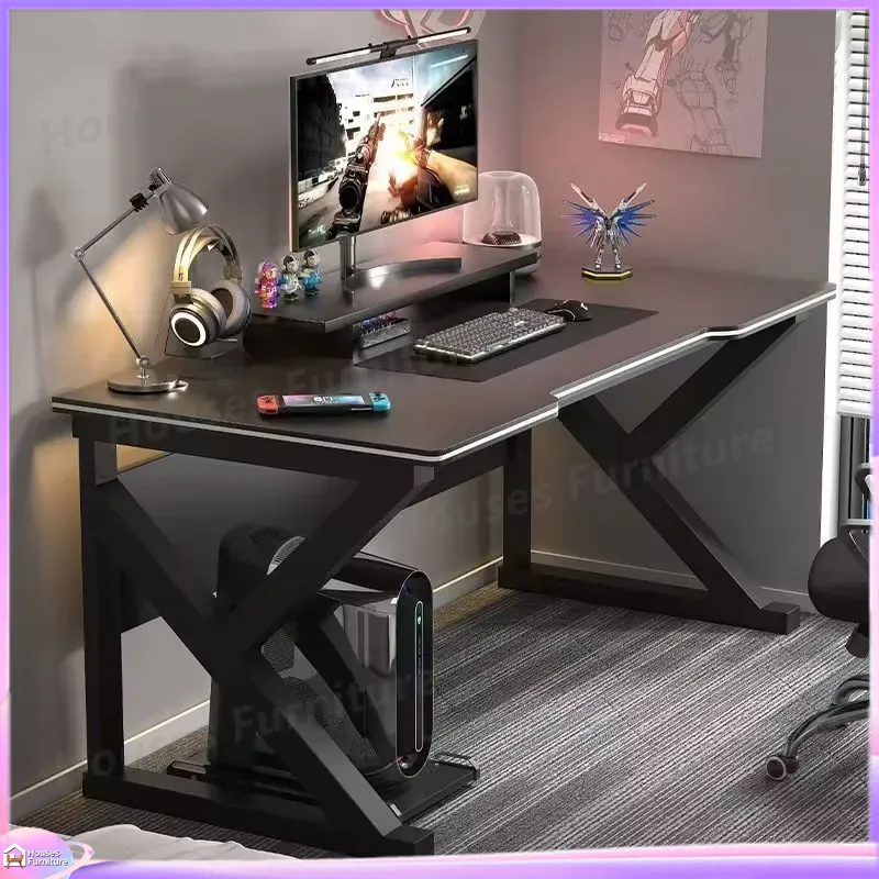 L Shaped Desk Setup - Cafe Metal Oyun Masası Siyah MDF
