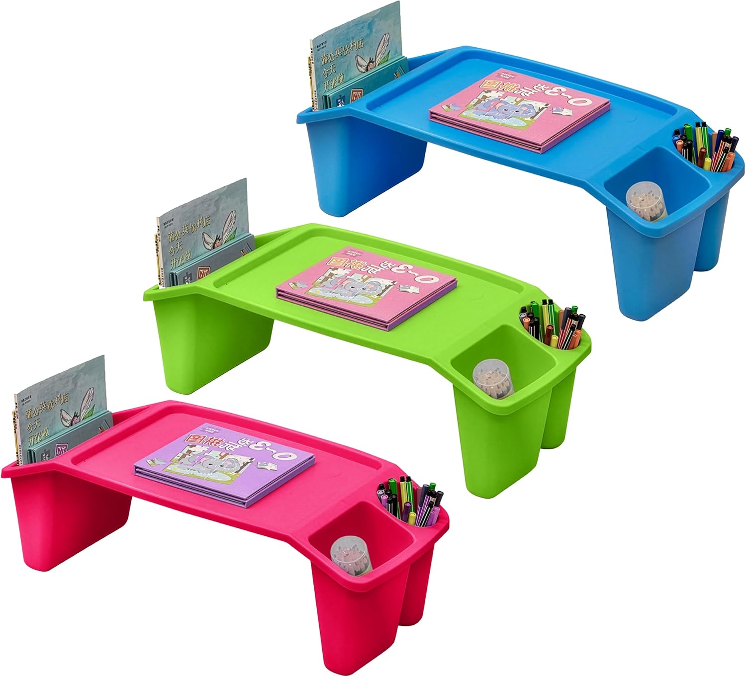 Desk Setup Art - 3'lü Set Taşınabilir Kucak Masaları, Yanında