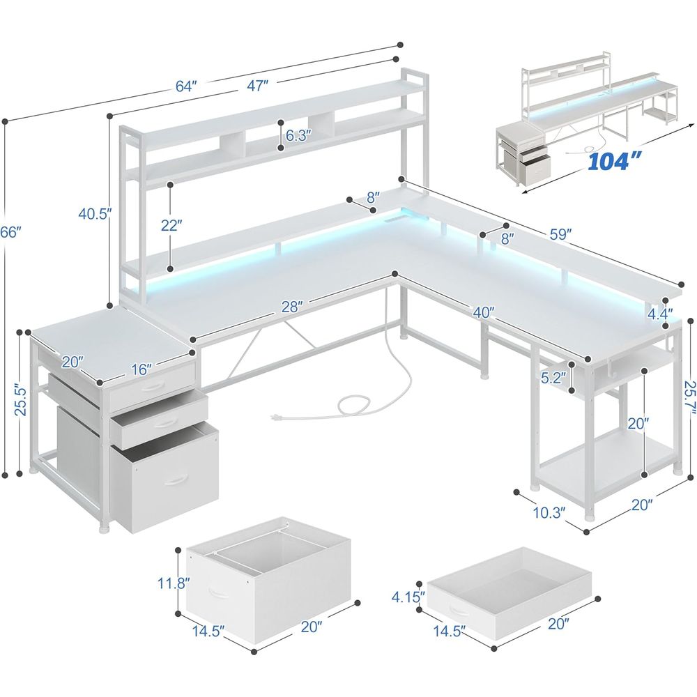 İki Kişilik Ev Ofisi için 104  - L Shaped Desk Setup incelemesi ve fiyatı