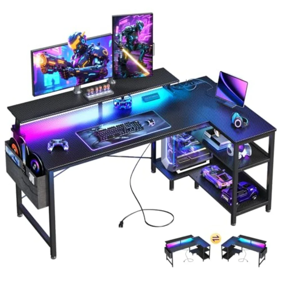 Ev Ofisi için LED Işıklar ve G - L Shaped Desk Setup incelemesi ve fiyatı