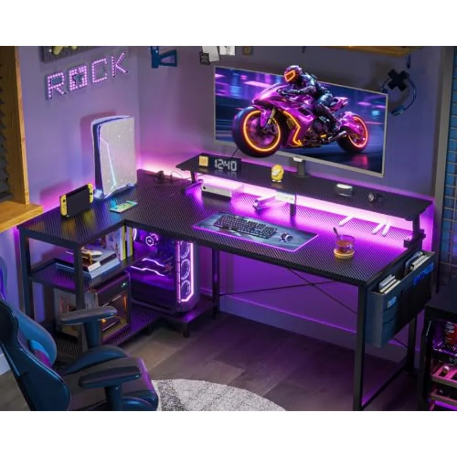 Ev Ofisi için LED Işıklar ve G - L Shaped Desk Setup incelemesi ve fiyatı
