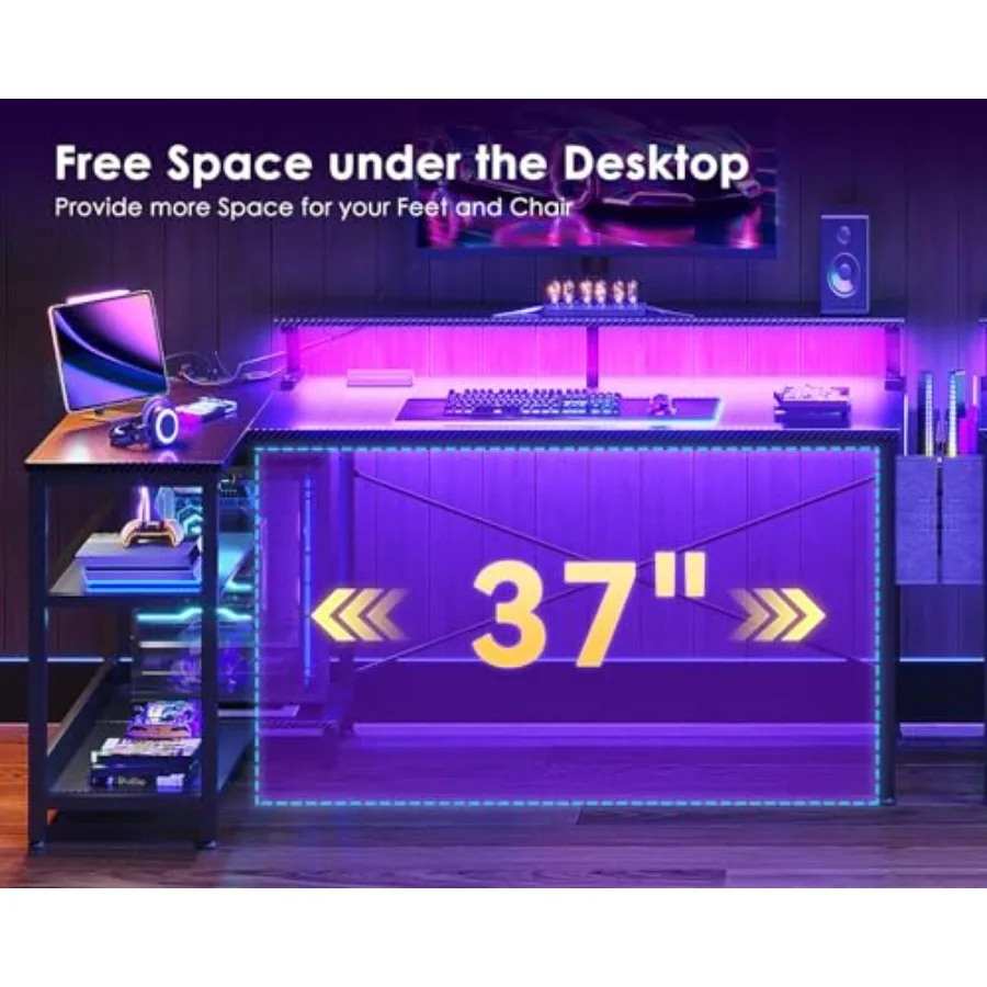 Ev Ofisi için LED Işıklar ve G - L Shaped Desk Setup incelemesi ve fiyatı