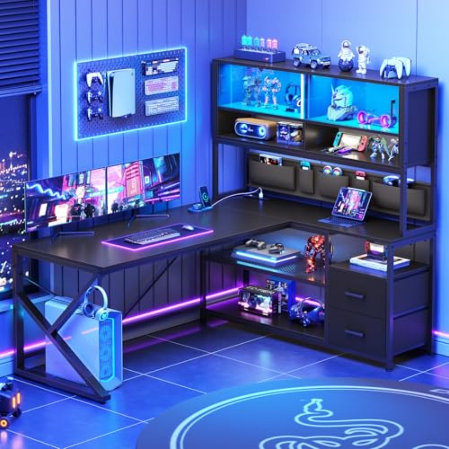 Depolama Raflı, 2 Çekmeceli, O - L Shaped Desk Setup incelemesi ve fiyatı