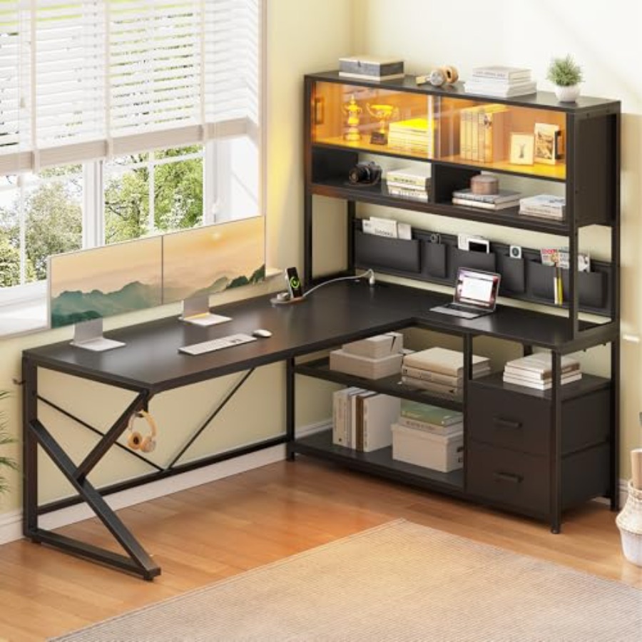 Depolama Raflı, 2 Çekmeceli, O - L Shaped Desk Setup incelemesi ve fiyatı