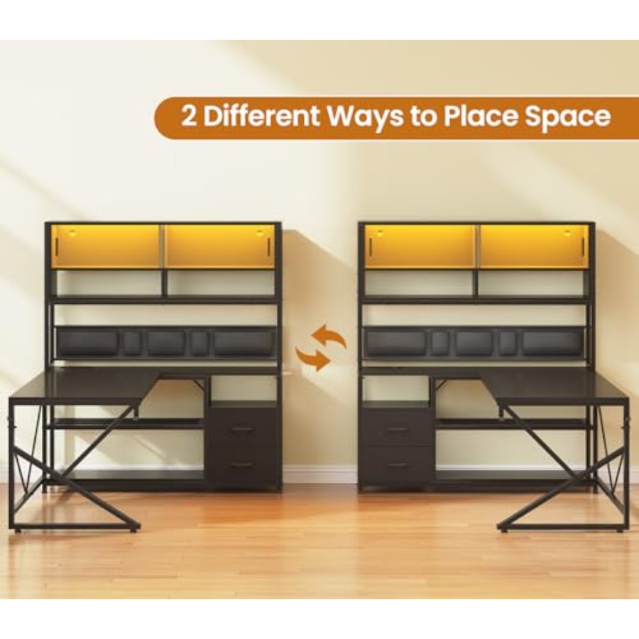 Depolama Raflı, 2 Çekmeceli, O - L Shaped Desk Setup incelemesi ve fiyatı