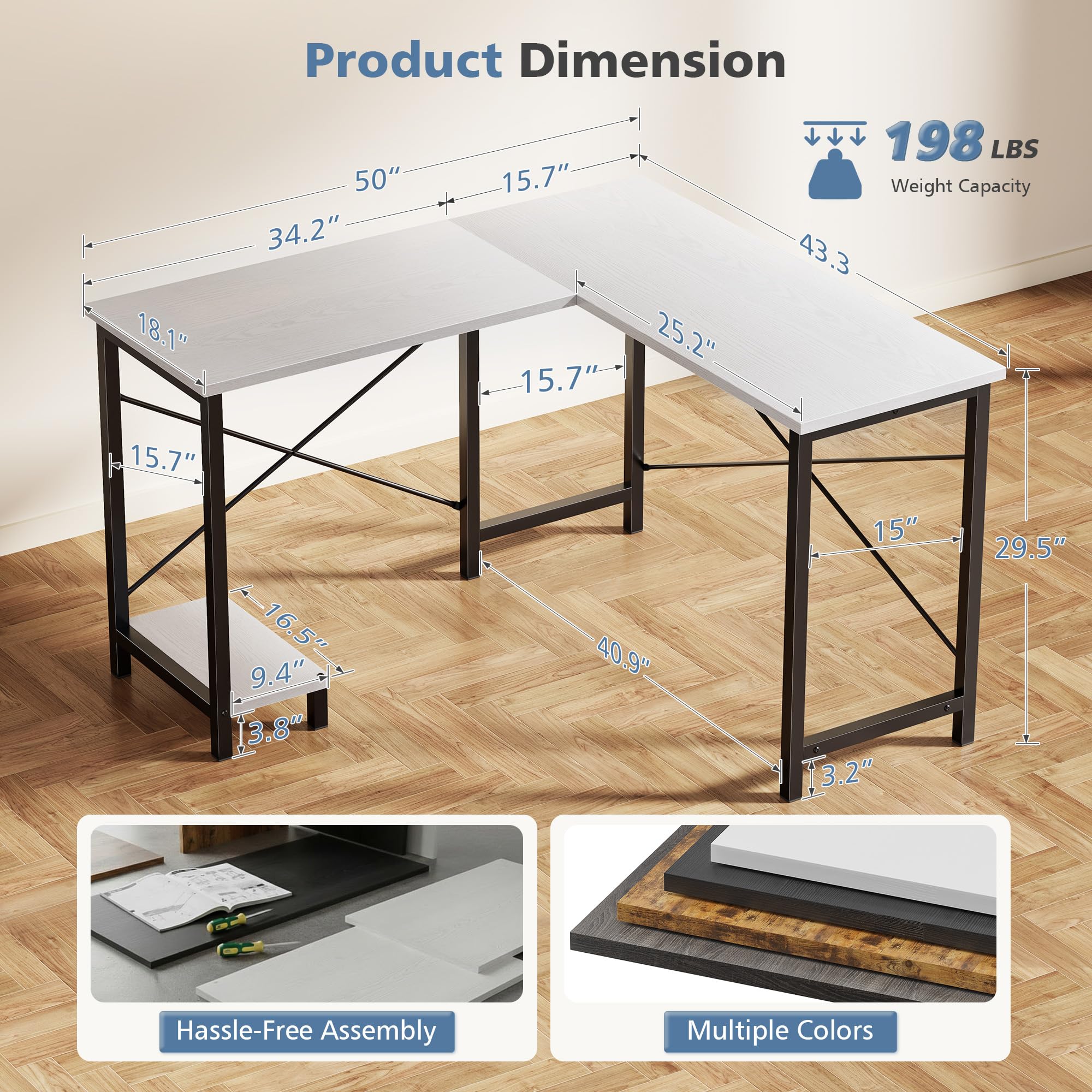 JHK 50 İnç L Şeklinde Bilgisay - L Shaped Desk Setup incelemesi ve fiyatı