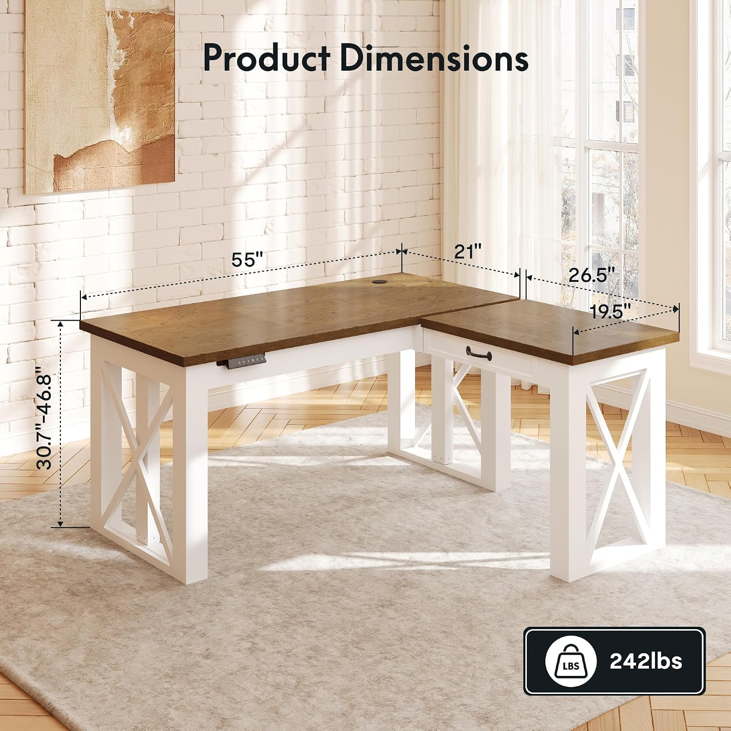 Çekmeceli L Şeklinde Ayakta Ça - L Shaped Desk Setup incelemesi ve fiyatı