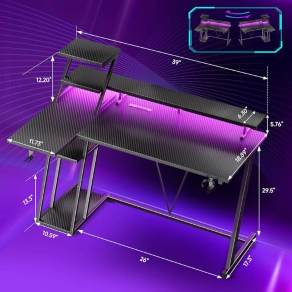 40 İnç LED Işıklı ve Prizli Oy - L Shaped Desk Setup incelemesi ve fiyatı