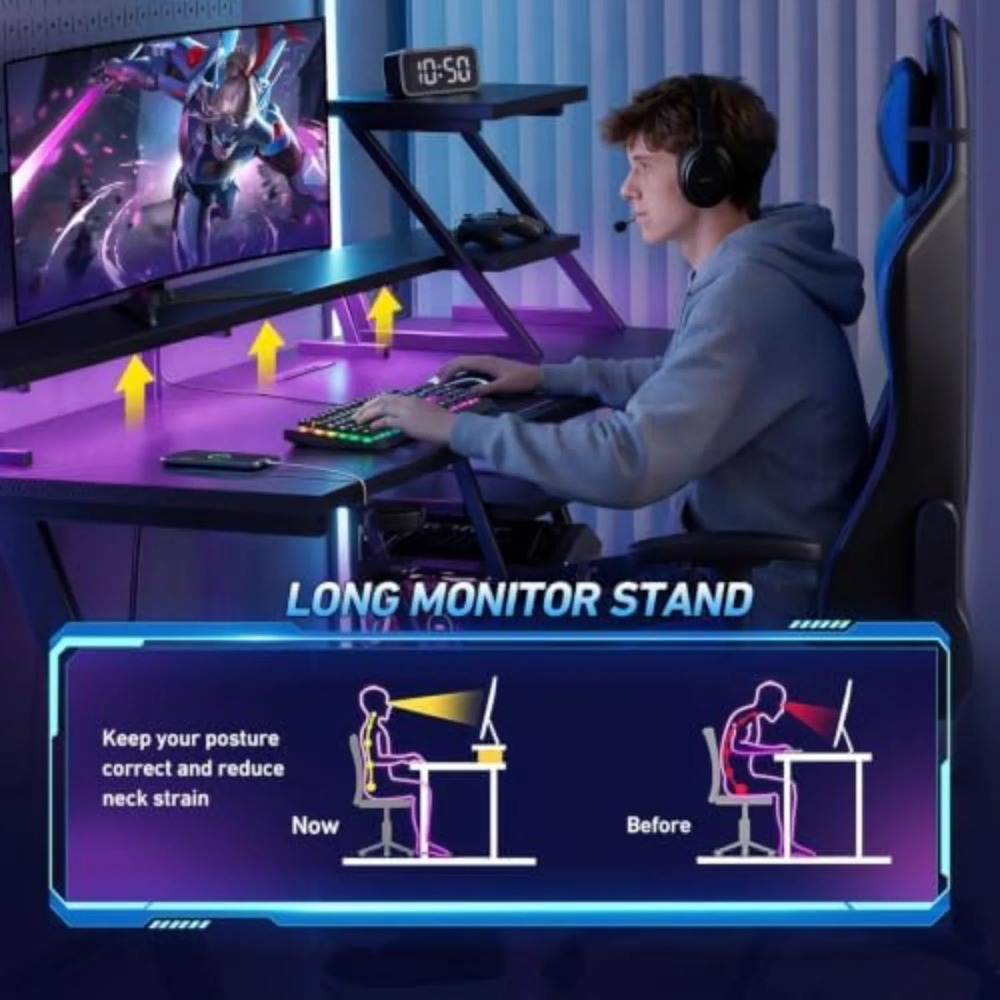 40 İnç LED Işıklı ve Prizli Oy - L Shaped Desk Setup incelemesi ve fiyatı