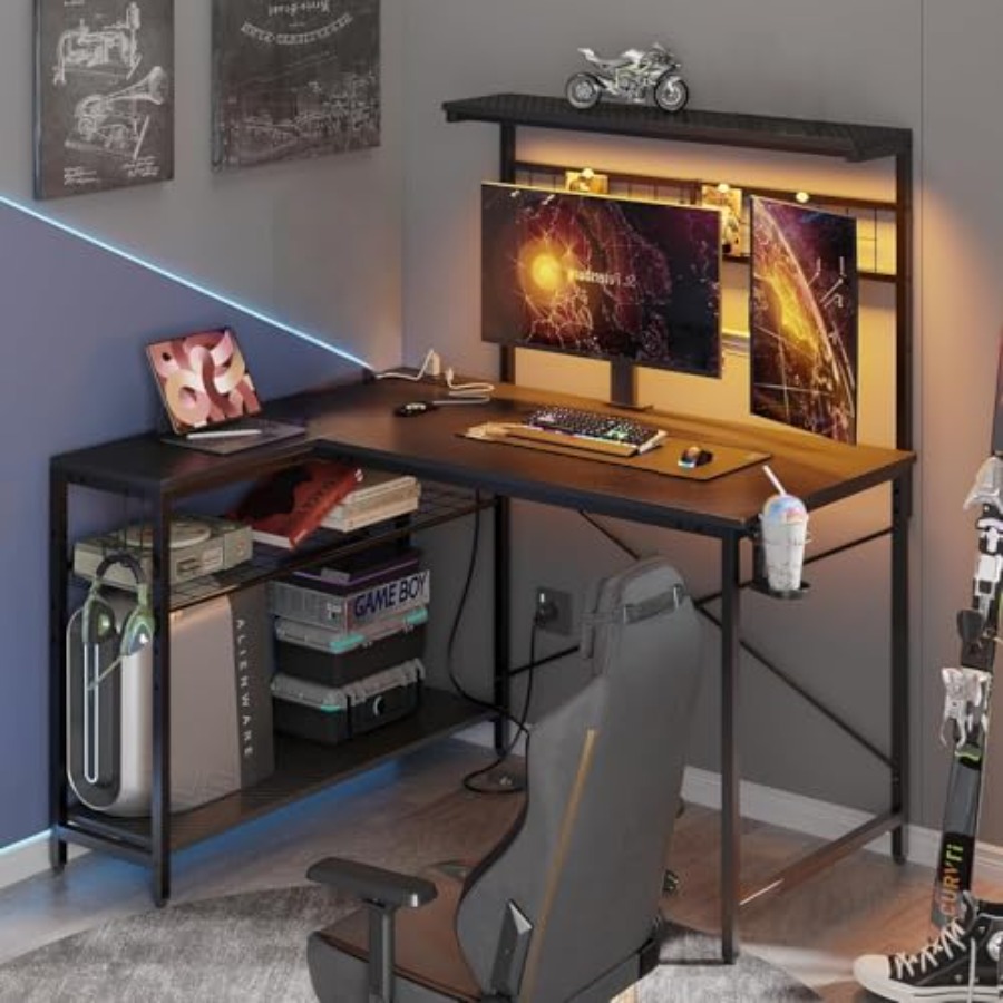 42 L Oyun Masası, Güç Prizleri - L Shaped Desk Setup incelemesi ve fiyatı