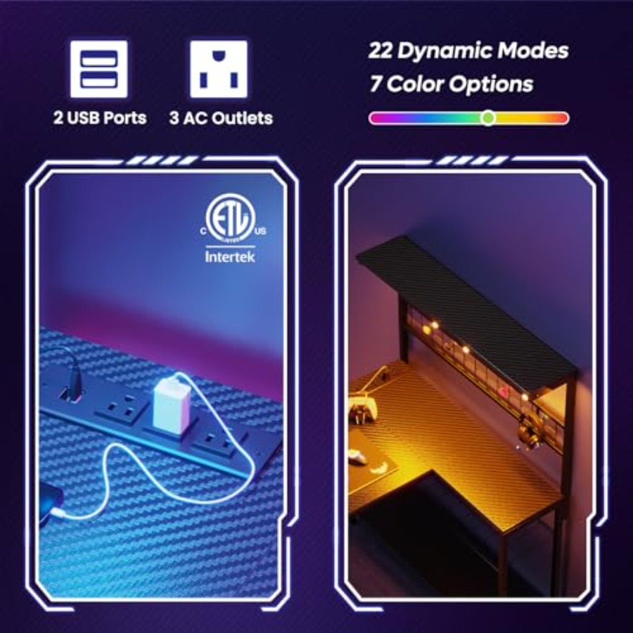 42 L Oyun Masası, Güç Prizleri - L Shaped Desk Setup incelemesi ve fiyatı
